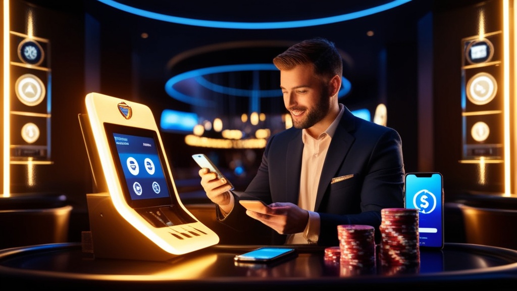Player making an online casino deposit at a secure cashier screen