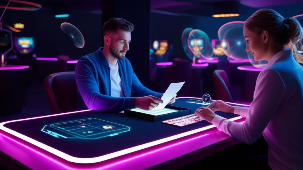 New user filling in a casino registration form on a glowing screen