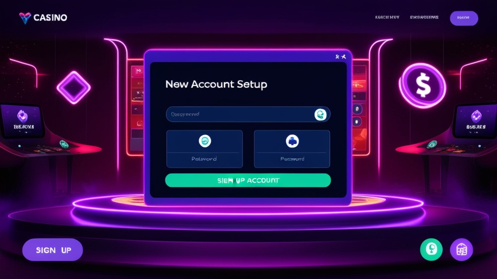 Player choosing sign up options on a casino registration screen