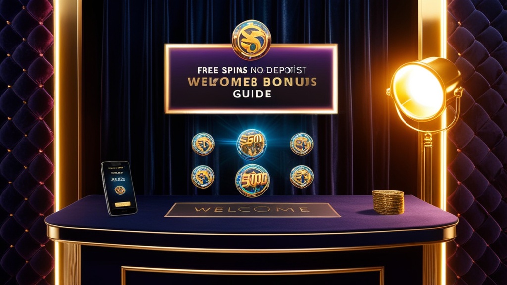 No deposit bonus and welcome offer shown in a dark casino setting