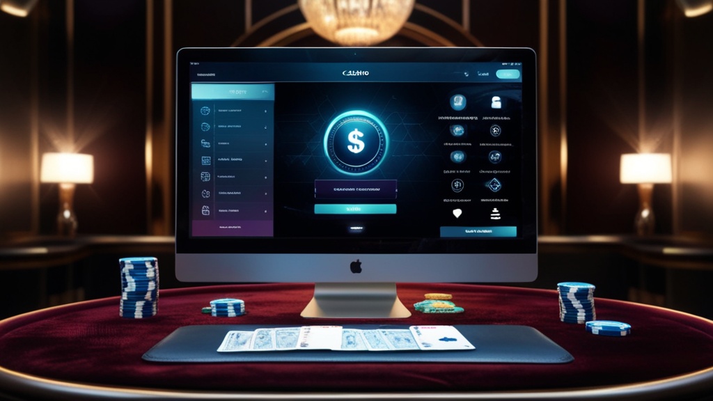 Casino cashier screen showing different payment methods and secure transaction icons