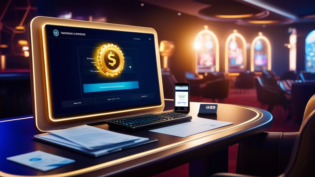 Verified payout approval screen with casino payment and document icons